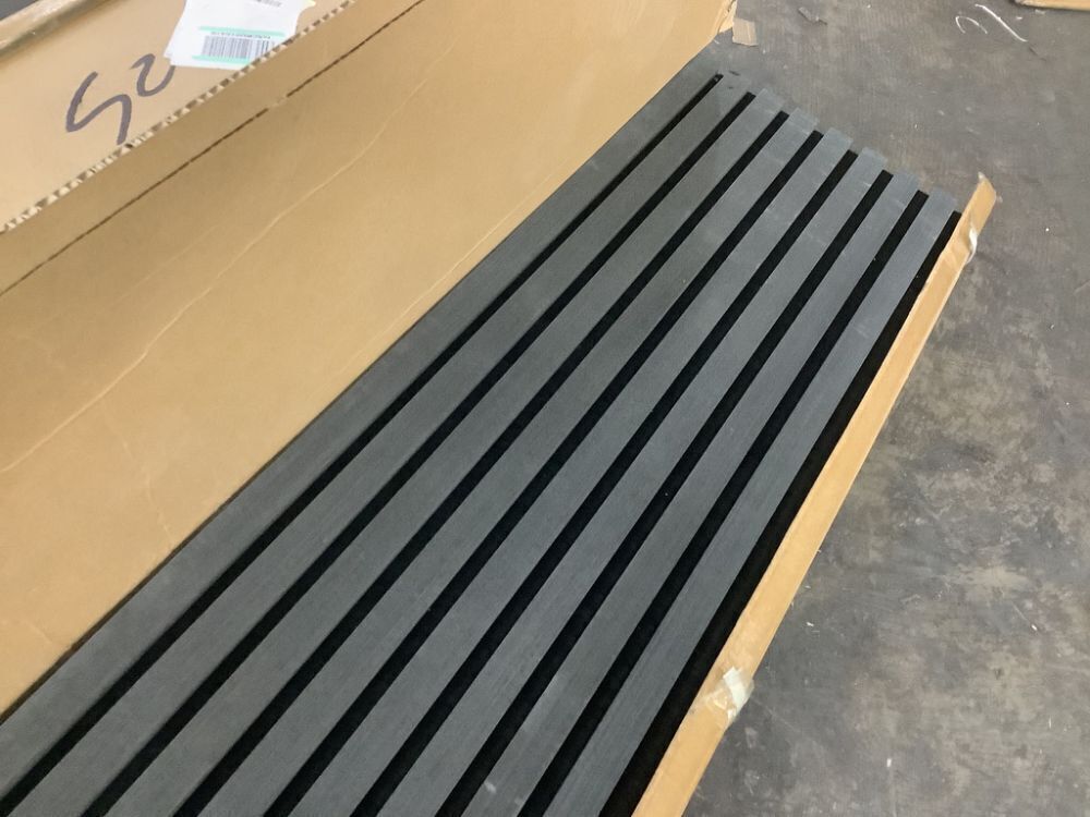 Lot of (2) 4-Piece Wood Slat Acoustic Panels - Damage on a Few Pieces - Image 7 - Lot 148JF