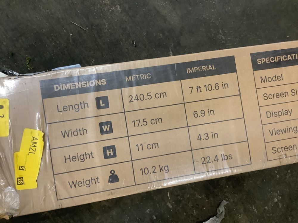 100" Projector Screen with Tripod - Image 4 - Lot 636JF