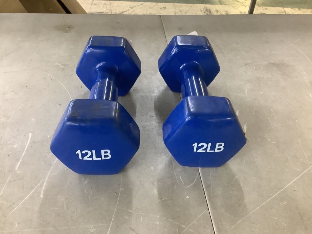 Set of 12lb Dumbbell Weights - Image 1 - Lot 637JF