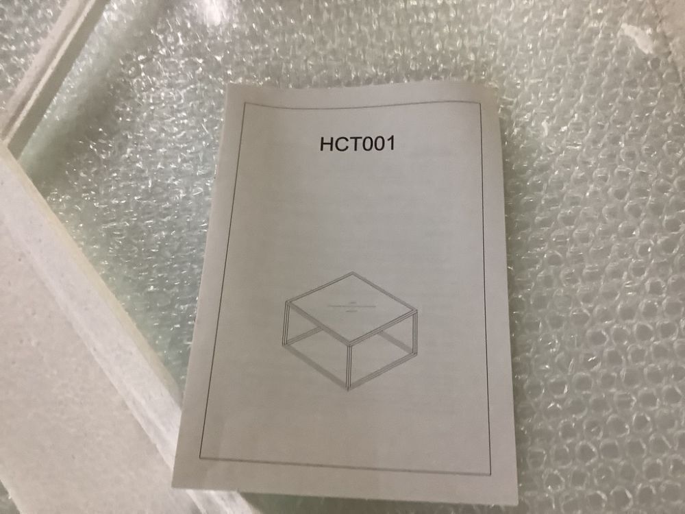 Tempered Glass Square Coffee Table with Metal Frame - Image 3 - Lot 340