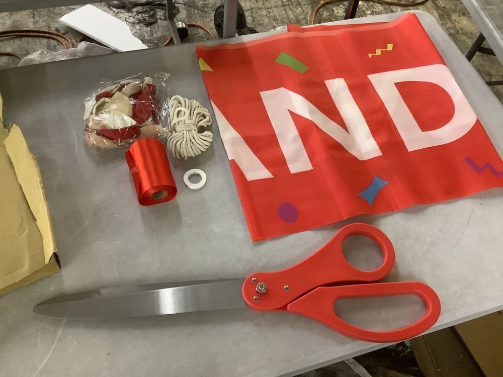 Red Grand Opening Ribbon Cutting Ceremony Kit with 25" Giant Scissors - Image 2 - Lot 535