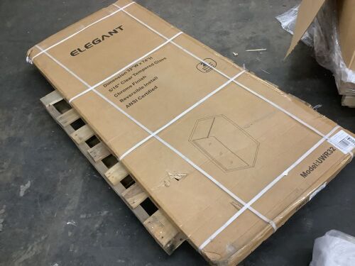 ELEGANT 5/16" Clear Tempered Glass Shower Door, Chrome Finish, 32" x 74" - Lot 80JF