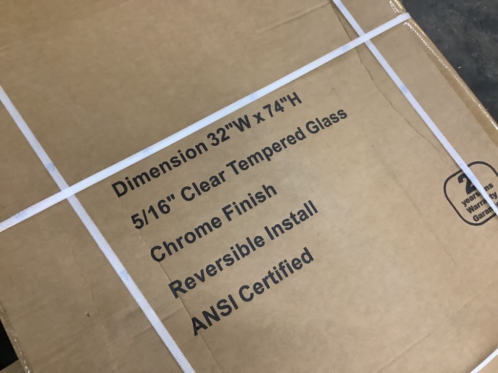 ELEGANT 5/16" Clear Tempered Glass Shower Door, Chrome Finish, 32" x 74" - Image 2 - Lot 80JF