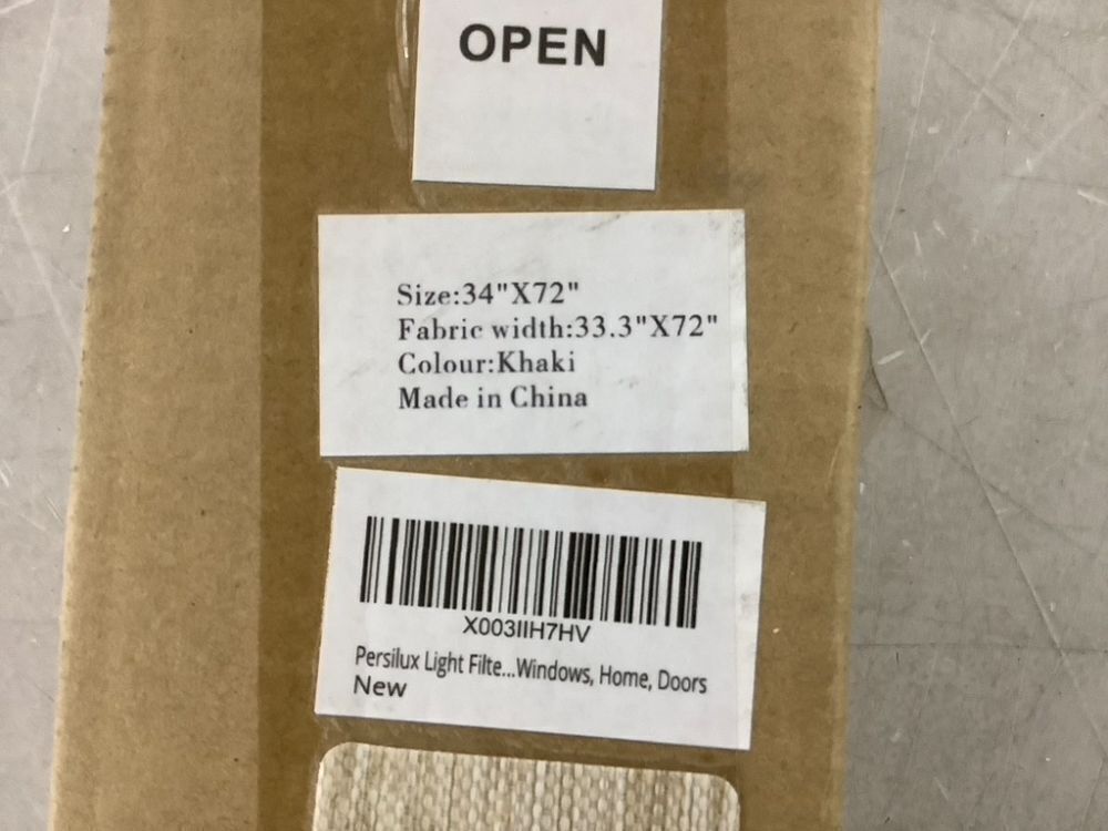 Persilux Light Filtering Roller Shades, Khaki, 34" x 72" - Missing Hardware - Image 5 - Lot 418
