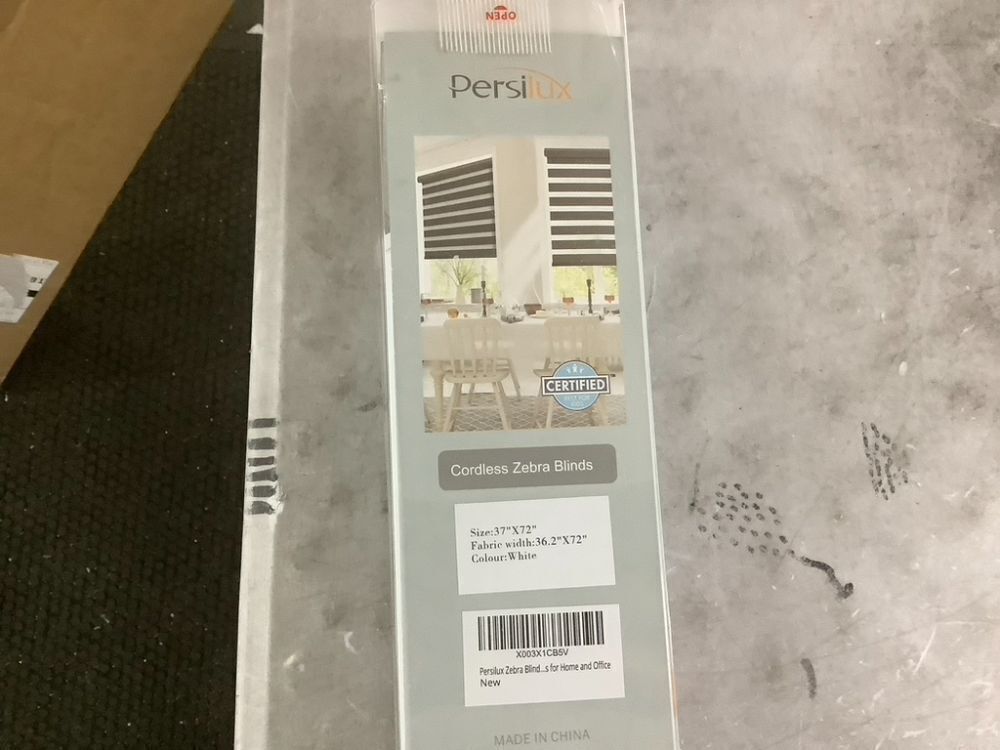 Persilux Cordless Zebra Blinds, White, 37" x 72" - Image 4 - Lot 420