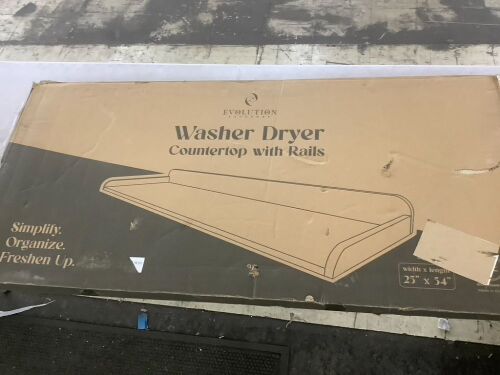 Washer Dryer Countertop with Rails, 25" x 54" - Lot 110