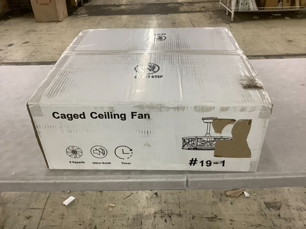 SHLUCE 22" Caged Farmhouse Ceiling Fan with Light - Image 2 - Lot 701