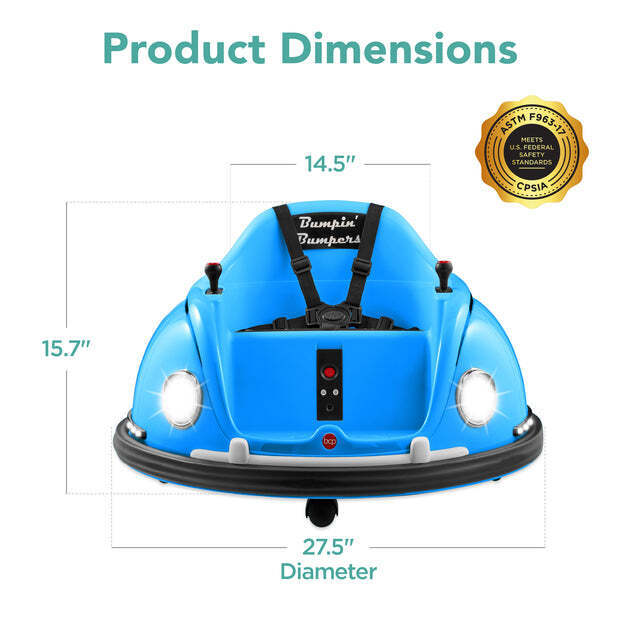 6V Kids Ride On Bumper Car Toy w/ Remote, Harness, Lights, 360 Degree Spin - Image 2 - Lot 5638