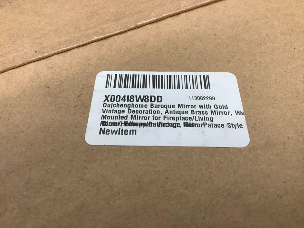 Baroque Mirror,Gold Brass Mirror for Wall,Victorian Antique Bronze Mirrors Arched - Image 2 - Lot 6682