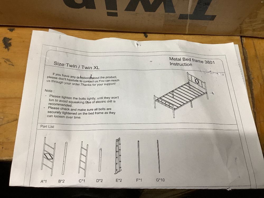 14 Inch Twin Size Bed Frames with Headboard/Footboard, Under Bed Storage, Strong Metal Slats Support, No Box Spring Needed, Noise Free, Easy Assembly, Black - Image 3 - Lot 8055