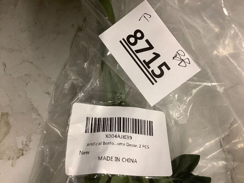 Artificial Boston Fern Plants 2Pcs 19.7Inch Fake Boston Fern Faux Plastic Plant Outdoor UV Resistant Shrubs Greenery Bundles Outside Indoor Home Garden Office Balcony Party Porch Potted Hanging Decor - Image 3 - Lot 8715