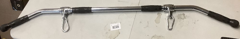 Straight Ez Curl LAT Pull Down Bar with Revolving Double Hook for Dual Pulley Cable Machines, Functional Trainer Multi-Purpose Attachment - Image 2 - Lot 8726