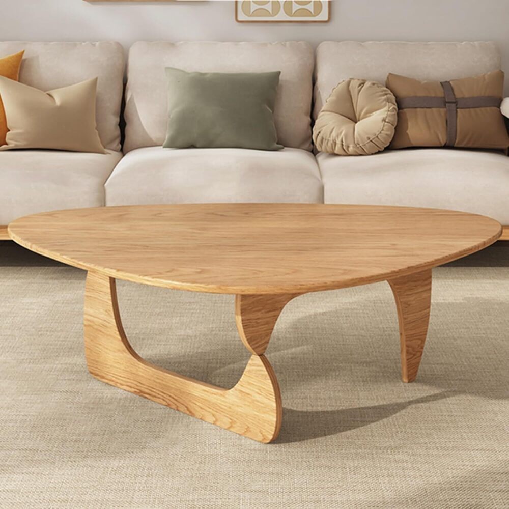 Wooden Mid-Century Modern Coffee Table,Coffee Tables for Living Room,Farmhouse Coffee Table,Simple Center Table,Rounded Corners,Easy Assembly,for Living Room Home Office - Image 1 - Lot 8730