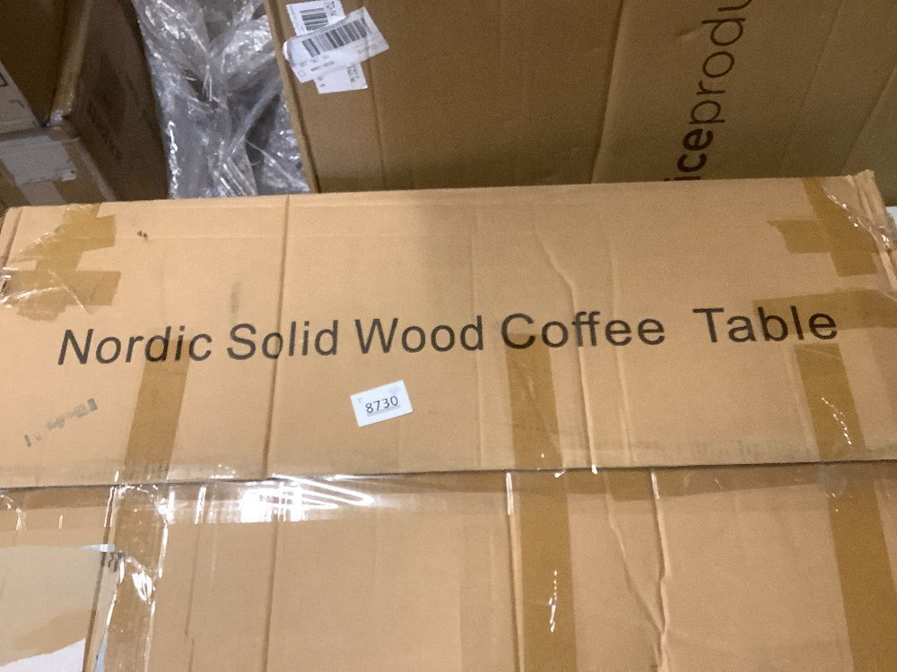 Wooden Mid-Century Modern Coffee Table,Coffee Tables for Living Room,Farmhouse Coffee Table,Simple Center Table,Rounded Corners,Easy Assembly,for Living Room Home Office - Image 3 - Lot 8730