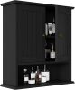 Smuxee Black Wall Cabinet, Small, 2-Door Medicine Cabinet with Adjustable Shelves, Over Toilet, For Kitchen and Laundry Rooms - Thumbnail 1