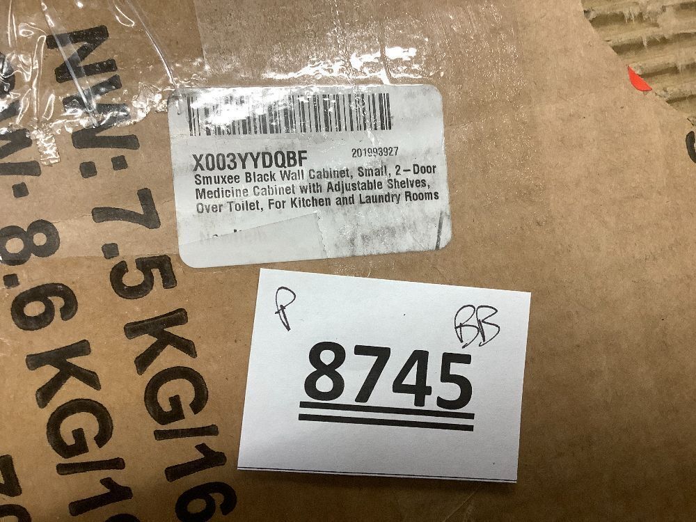 Smuxee Black Wall Cabinet, Small, 2-Door Medicine Cabinet with Adjustable Shelves, Over Toilet, For Kitchen and Laundry Rooms - Image 5 - Lot 8745