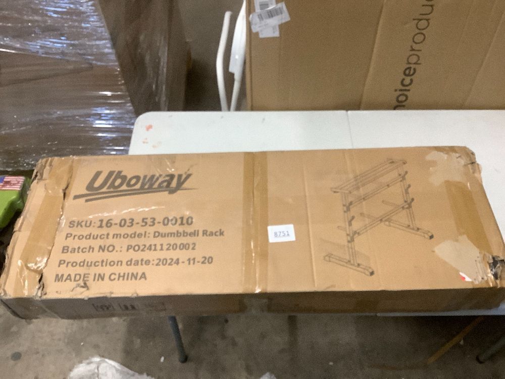 UBOWAY Compact Dumbbell Rack Stand Barbell Rack: Weight rack for Dumbbells, Olympic Barbell Bar, Olympic Weight Plates - Weight Storage Rack for Strength Training Home Gym Fitness Exercise Equipment - Image 3 - Lot 8751