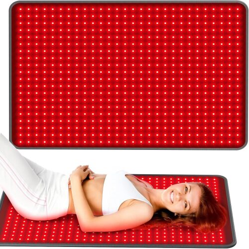 Comfytemp 41.5'' x 26'' Red Light Therapy Mat for Body, FSA HSA Eligible Near Infrared Light Therapy Pad with 560 LEDs, 660nm & 850nm Light Blanket for Back Belly Knee Joint Muscle Pain Relief, 196W - Lot 8761