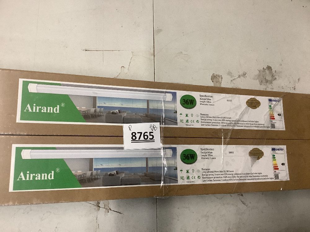 Airand Utility LED Shop Lights Fixture 4FT 2FT with Plug Linkable, 2PCS Water-Proof led Closet Lights 5000K Under Cabinet Lighting, Tube Lights 36W for Garage Kitchen Bathroom Workbench - Image 2 - Lot 8765