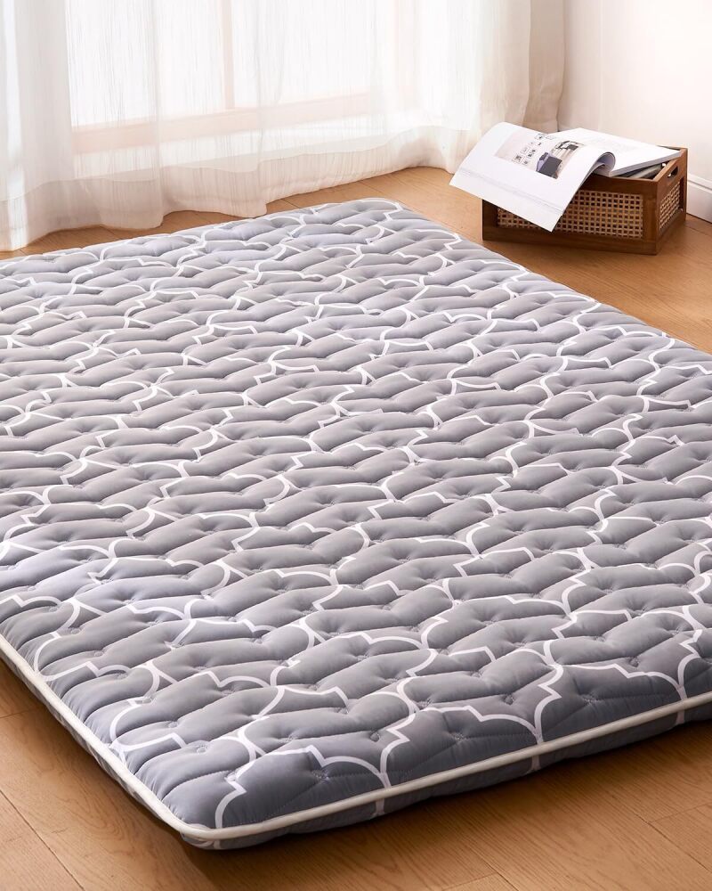 6th Generation Japanese Floor Futon Mattress - Extra-Thick 9-Layer Modern Futon with 100% High-Density Foam, Portable Floor Mattress Sleeping Pad for Adults, Guest Room, Dormitory, Queen Size(60"X80") - Image 1 - Lot 8770
