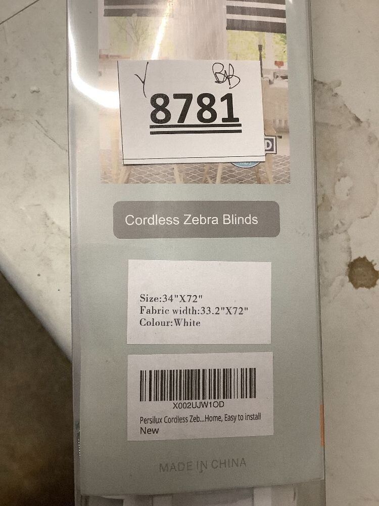 Persilux Cordless Zebra Blinds for Windows (33" W X72 H, White) Free-Stop Roller Windows Shades Dual Layer Light Control for Day and Night, Light Filtering Sheer Shades for Home, Easy to Install - Image 3 - Lot 8781