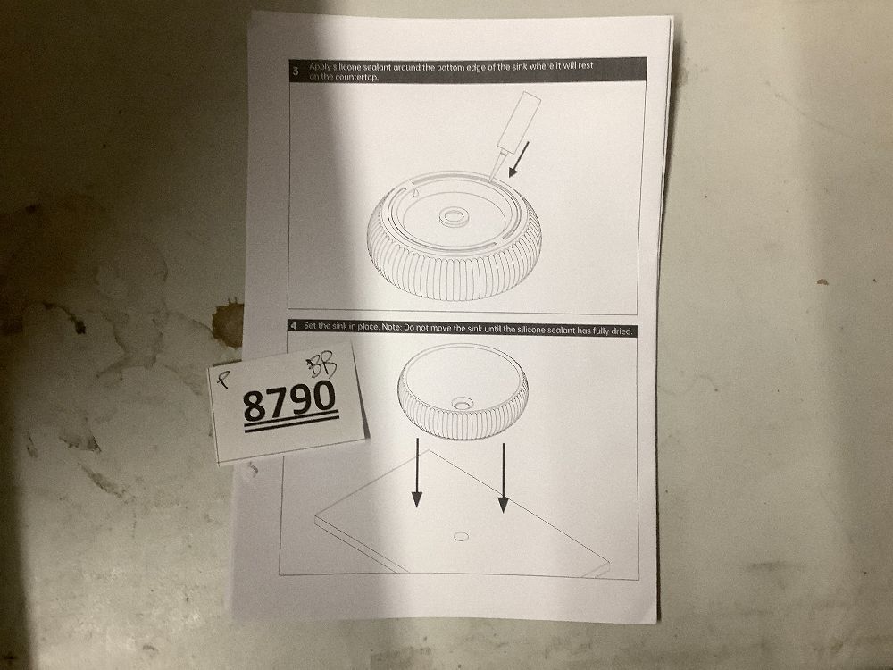 Bathroom Vessel Sink above Counter, Bowl Sinks for Bathroom, Countertop White Bathroom Sink 16.4" for Cabinet Lavatory Vanity Porcelain Ceramic - Image 3 - Lot 8790