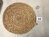 Round Woven Placemats Set of 12, 13.8 Inch Natural Rattan Placemats Hand-Woven Water Hyacinth Placemats Farmhouse Rustic Braided Boho Wicker Table Mats for Dining Table Wedding Home - Thumbnail 4