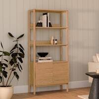 Merto 33" Shelving Unit with Storage - Natural Oak - Image 1 - Lot 6600