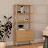 Merto 33" Shelving Unit with Storage - Natural Oak - Thumbnail 1