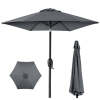 Outdoor Market Patio Umbrella w/ Push Button Tilt, Crank Lift - 7.5ft - Thumbnail 1