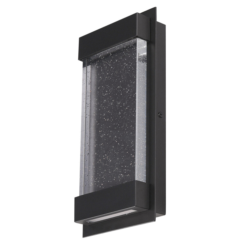 LED Outdoor Wall Sconce 24" 22W 120-277V CCT Selectable 3000/4000/5000K Dimmable Clear Seeded Glass, Black ETL - Image 1 - Lot 8286