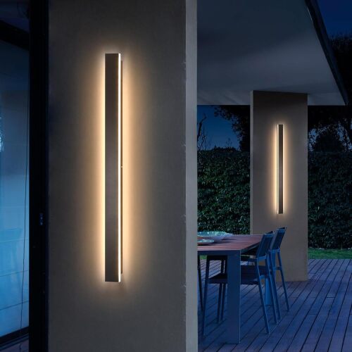 Modern Outdoor Wall Light Fixture, 2pack 39inch Black LED Outdoor Lights, Modern Porch & Patio Sconce, 3000K Long Strip Light Fixture Outside for House, Garage, Front Door - Lot 8558