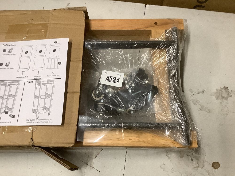 5 Gallon Water Bottle Jug Holder 3-Tier Water Bottle Holder Organizer with Lockable Casters Heavy Duty Water Storage Rack Water Dispenser Stand With Wood Top Shelf for Kitchen Office Garage Brown - Image 2 - Lot 8593