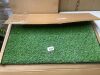 Dog Grass Pad with Tray, 34''X23'' Large Artificial Turf Grass Potty, Reusable Puppy Pee Pads for Dogs, Portable Dog Litter Box for Indoor/Outdoor Potty Training Toilet - Thumbnail 3