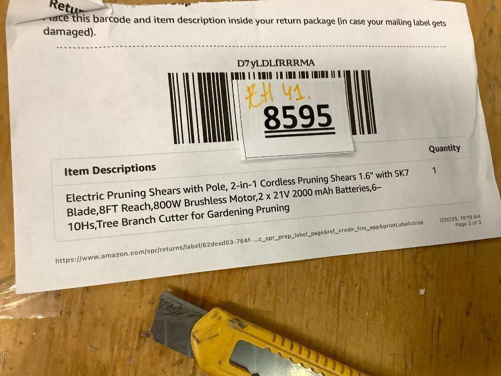 Electric Pruning Shears with Pole, 2-in-1 Cordless Pruning Shears 1.6" with SK7 Blade,8FT Reach,800W Brushless Motor,2 x 21V 2000 mAh Batteries,6–10Hs,Tree Branch Cutter for Gardening Pruning - Image 4 - Lot 8595