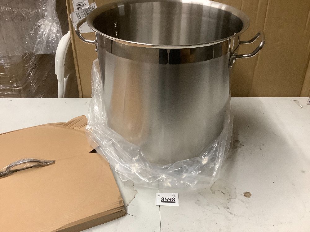 Large Cooking Pot, 35 Quart Heavy Duty Induction Soup Pot With Stainless Steel Lid Commercial Grade Stock Pot for Soup, Stew, Canning, Even Heat Distribution - Image 2 - Lot 8598