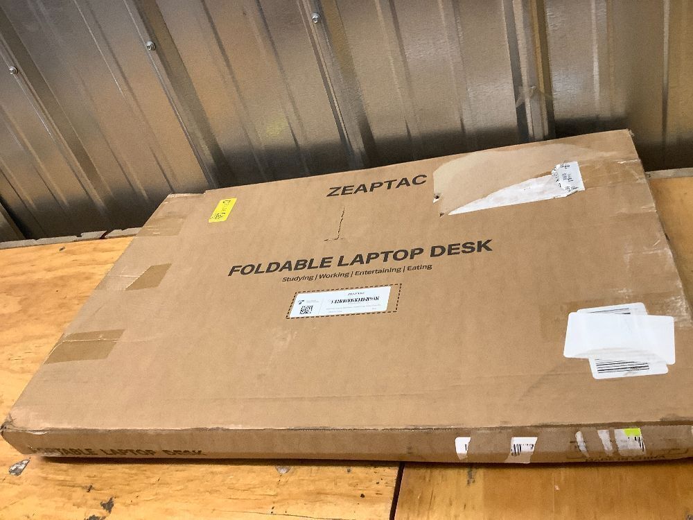 Laptop Bed Desk, Foldable Lap Table, Portable Study Table, Laptop Stand with Cup Holder & Tablet Slot & Lifting Handle for Working Writing Drawing & Eating - Image 3 - Lot 8655