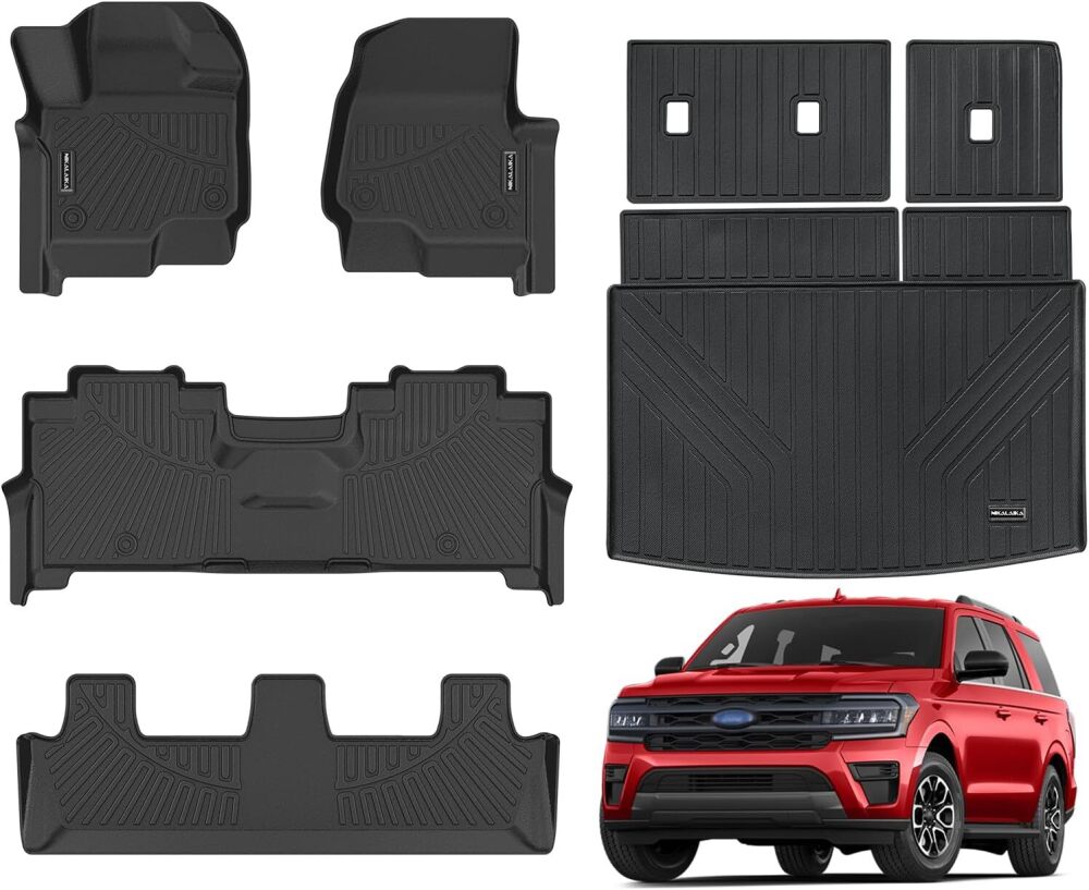 Floor Mats & Cargo Liner, All Weather Protection TPE Rubber Floor Liners Automotive Accessories, Black - Image 1 - Lot 8713