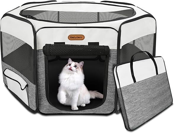 Dog Playpen, Portable Pet Playpen, Puppy Playpen, Cat Playpen with Carrying Case - Image 1 - Lot 8722