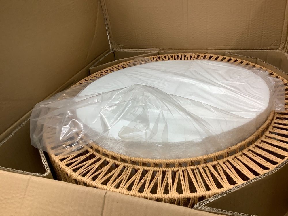 Boho Rattan Chandelier, 6-Light Large Rattan Pendant Light with 2-Tier Wicker Shade, Bohemian Farmhouse Ceiling Light Fixture Chandelier for Dining Room, Living Room, Bedroom, Kitchen Island - Image 2 - Lot 8727