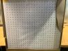 Rasdwt Metal Pegboard Peg Board Display Stand with Wheels, White - Thumbnail 2