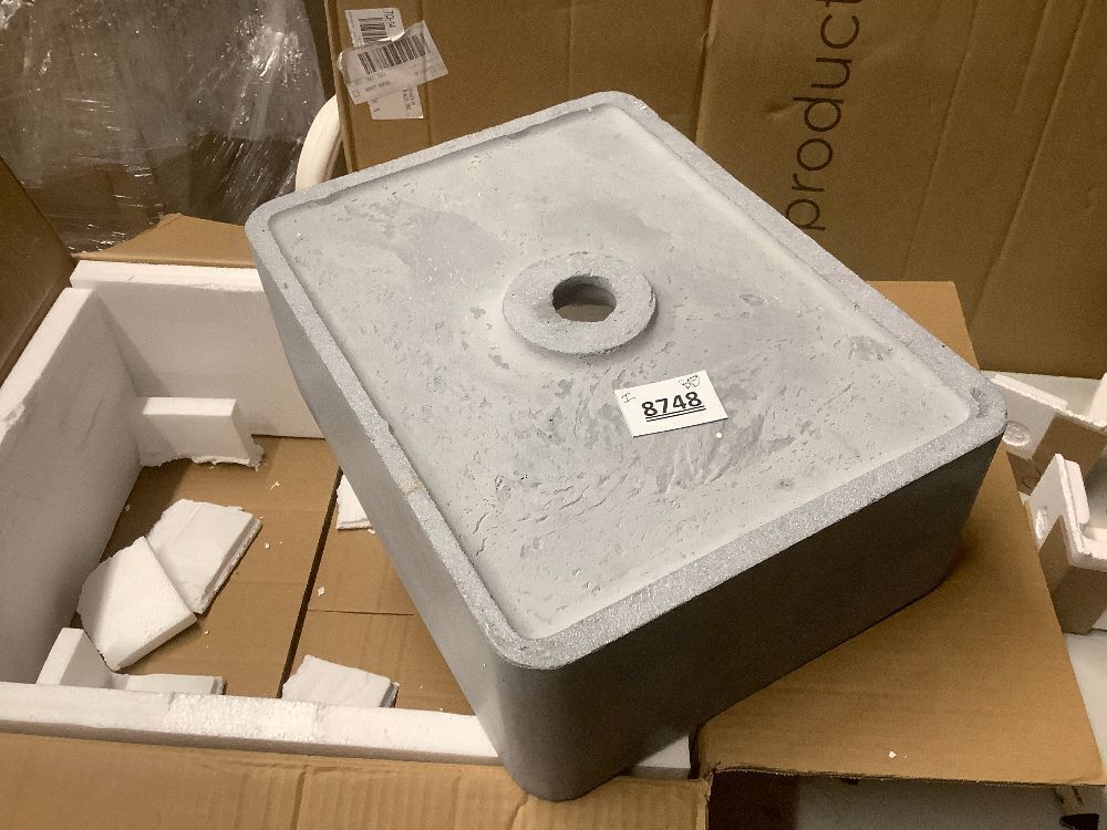 Bathroom Sink Rectangular 16x12 Inch Concrete Vessel for Bathroom Above Counter Vanity Rectangle Sink Smooth Finish - Image 3 - Lot 8748