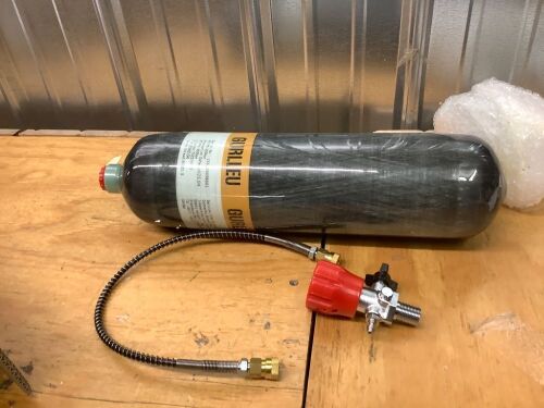 Gurlleu Carbon Fiber Air Tank, which is a high-pressure air tank or paintball, PCP air rifles, or scuba divin - Lot 8768