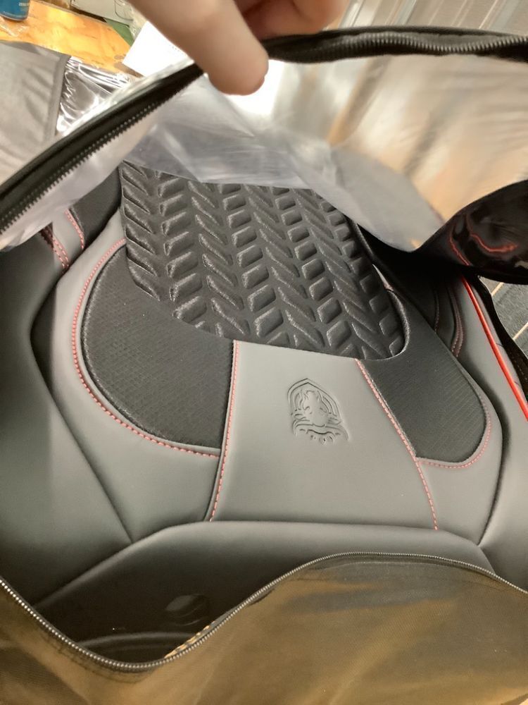 Coverado Car Seat Covers Full Set, Automotive Seat Covers Car Seat Protector Car Seat Cushion, Waterproof Leather Seat Covers for Cars, Universal Fit for Most Sedans SUV Pick-up Truck(Gray&Black, red stitch) - Image 2 - Lot 8772