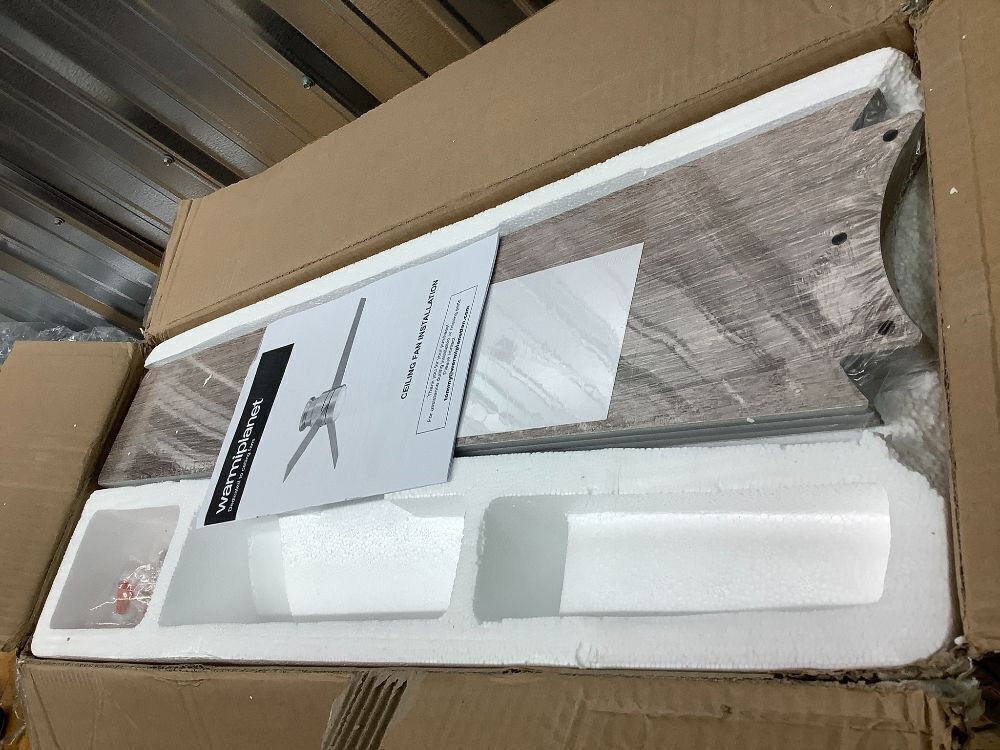 warmiplanet Flush Mount Ceiling Fan with Lights Remote Control, 52-Inch, Black, 3-Blades - Image 2 - Lot 8778