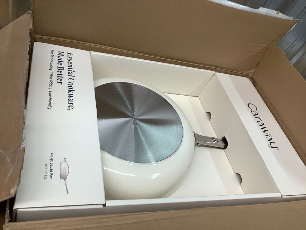 Caraway Nonstick Ceramic Sauté Pan with Lid (4.5 qt, 11.8") - Non Toxic, PTFE & PFOA Free - Oven Safe & Compatible with All Stovetops (Gas, Electric & Induction) - Sage - Image 2 - Lot 8783