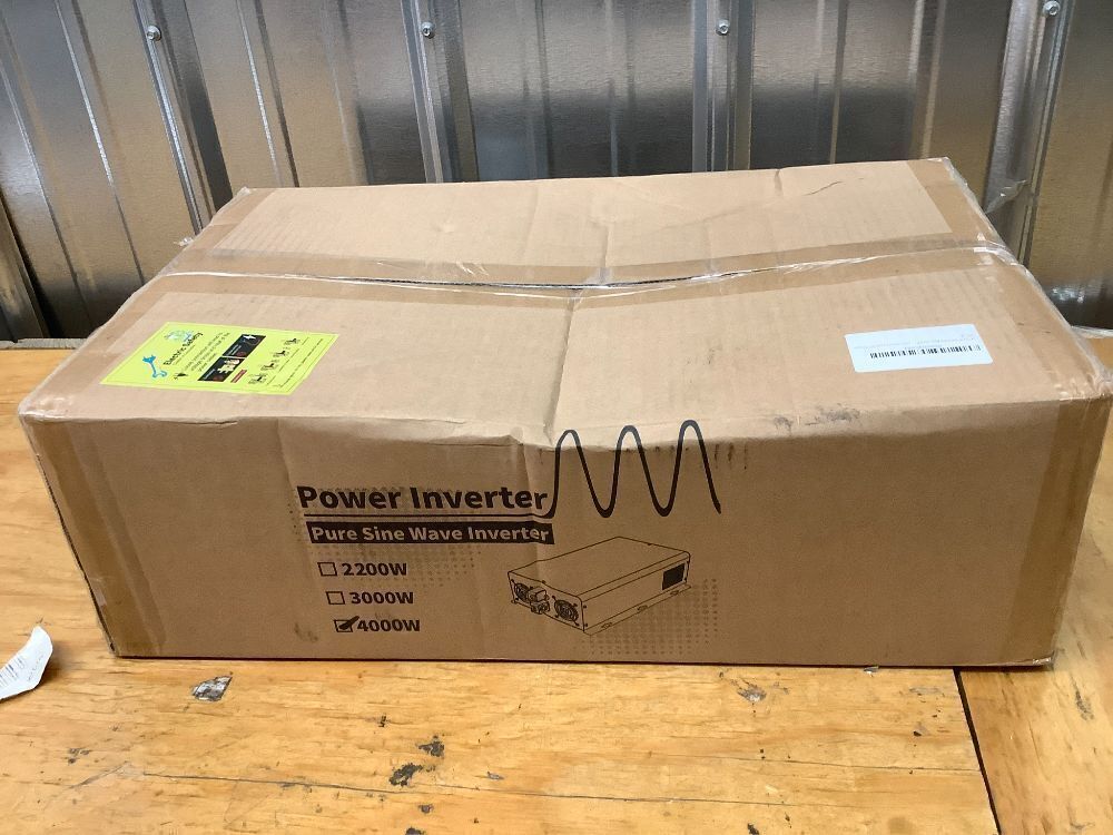 New Upgraded 4000 Watts Pure Sine Wave Inverter, 12V DC to 110V AC Power Inverter with 4 AC Outlets, USB Port, Type-C Port for Truck, Vehicle, Power Outage, Remote Control with LCD Screen - Image 3 - Lot 8788