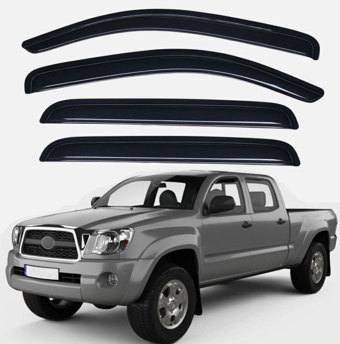 4PCS Window Visors For 2005-2015 Toyota Tacoma Double Cab, Sun Rain Guards Vent Shade - Image 1 - Lot 8815