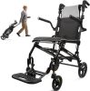 Wheelchairs for Adults,Utral-Lightweight(only 19.4lbs) Transport Chair, Foldable and PortableTravel Wheelchair with Telescopic Handle,Portable FoldingTransfer Wheelchairs for Seniors(Grey) - Thumbnail 1