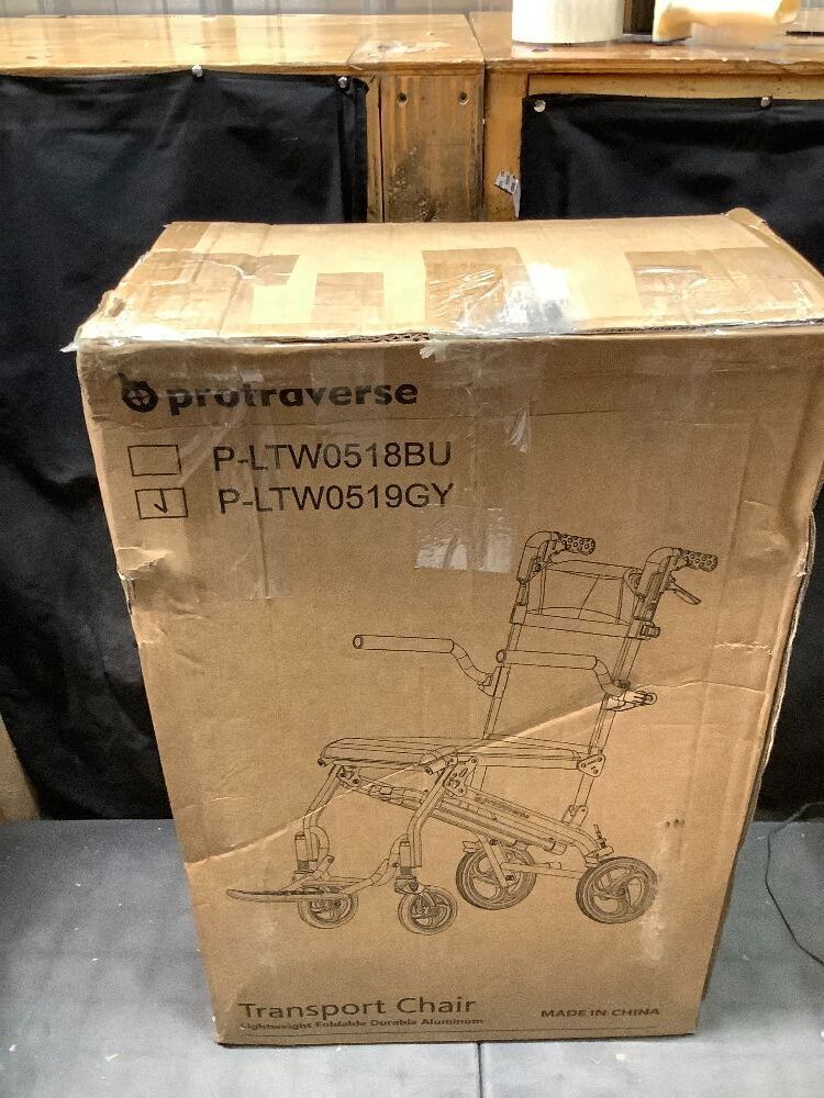 Wheelchairs for Adults,Utral-Lightweight(only 19.4lbs) Transport Chair, Foldable and PortableTravel Wheelchair with Telescopic Handle,Portable FoldingTransfer Wheelchairs for Seniors(Grey) - Image 4 - Lot 8818